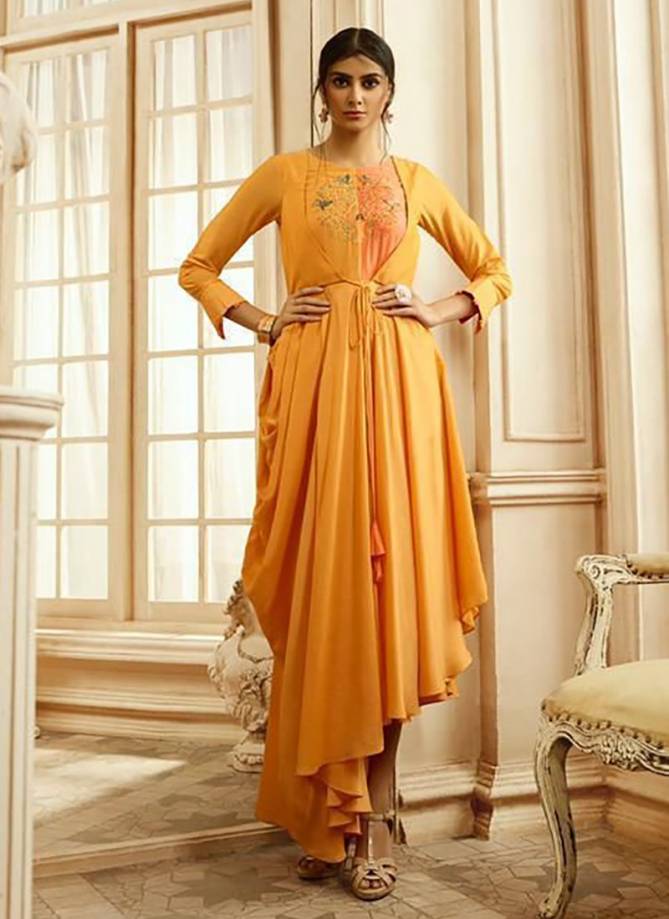 VOUCH AASHNA Stylish Gown Designer Party Wear Pure Rayon Cotton Fancy Long Kurti Collection